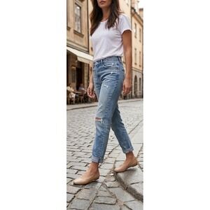 Copper Key Lovely Leather Beige Tan Scalloped Edge Ballet Flat Comfort Shoes 7.5